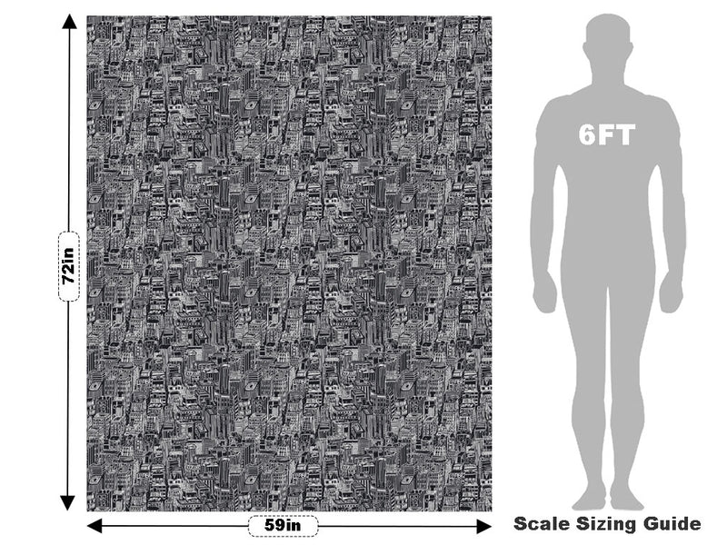 Black Downtown Cityscape Vehicle Wrap Scale~Rwraps Series 914 Black Downtown Cityscape Measurements~2