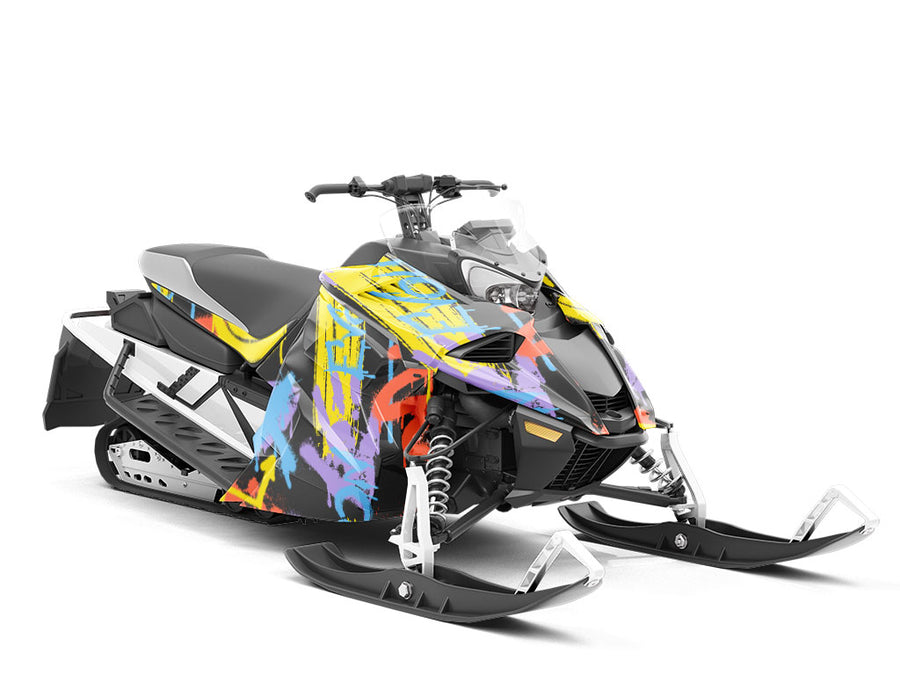 Black Evolution Graffiti Custom Wrapped Snowmobile