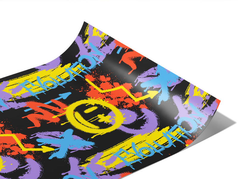 Black Evolution Graffiti Vinyl Wraps~Rwraps Series 914 Digitally Printed Vinyl Wrap~1