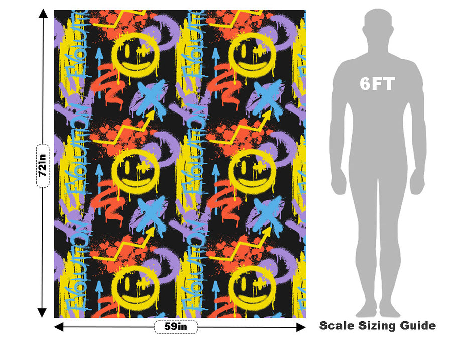 Black Evolution Graffiti Vehicle Wrap Scale~Rwraps Series 914 Black Evolution Graffiti Measurements~2