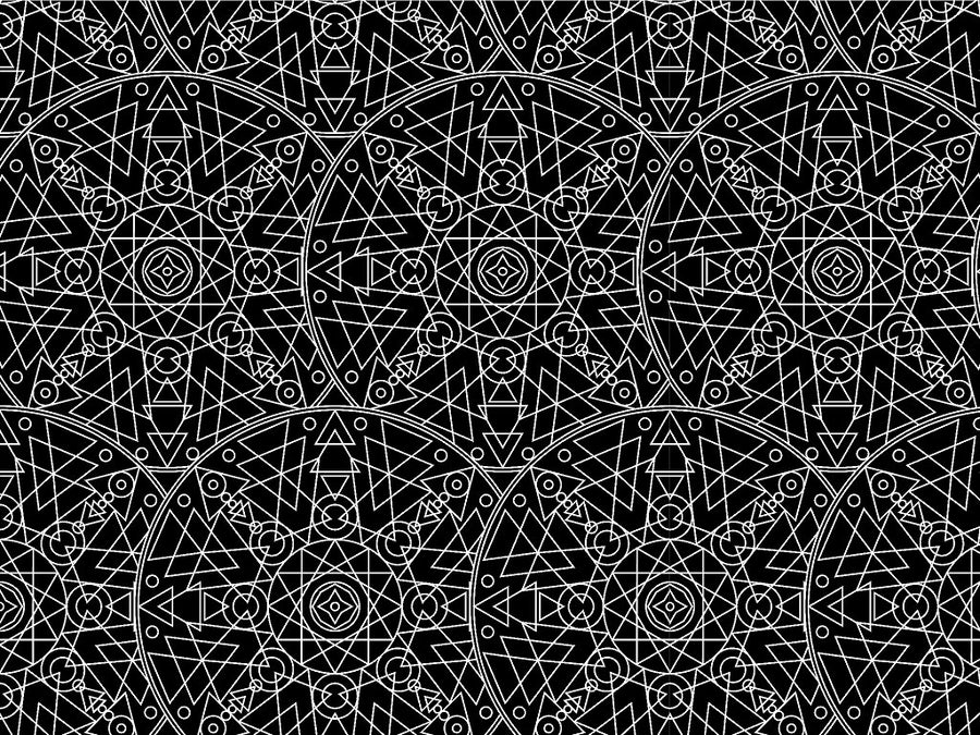 Black Geometric Mandala Vinyl Wrap Pattern~Rwraps Series 914 Digitally Printed Vinyl Wrap~0