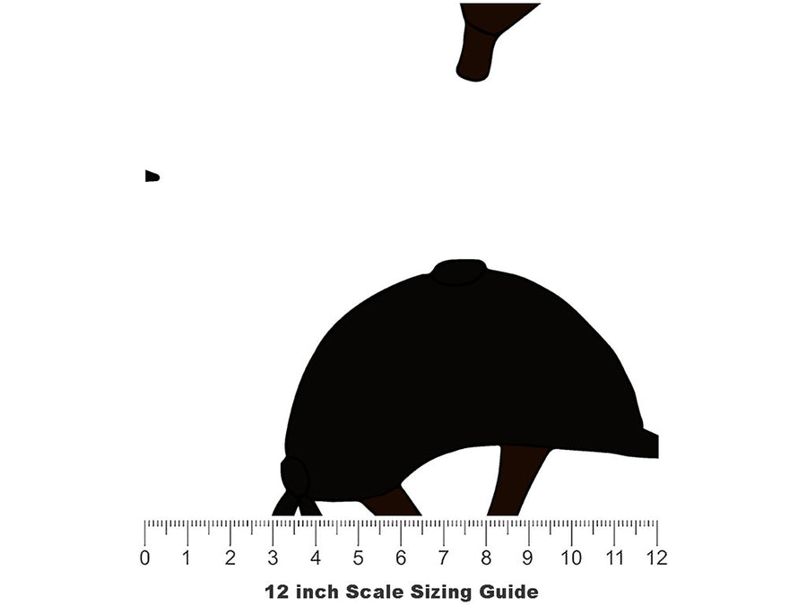 Black Helmet Sport Vinyl Film Pattern Size 12 inch Scale~Rwraps Black Helmet Sport Sizing Chart~2