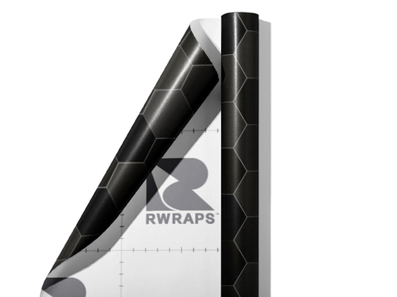 Black Hexagonal Tile Wrap Film Sheets~Rwraps Series 914 Black Hexagonal Tile Scrolled Sheet~4