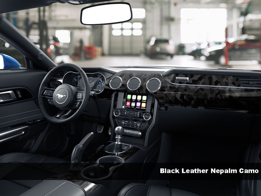 Black Leather Napalm Camo Dash Kit Finish