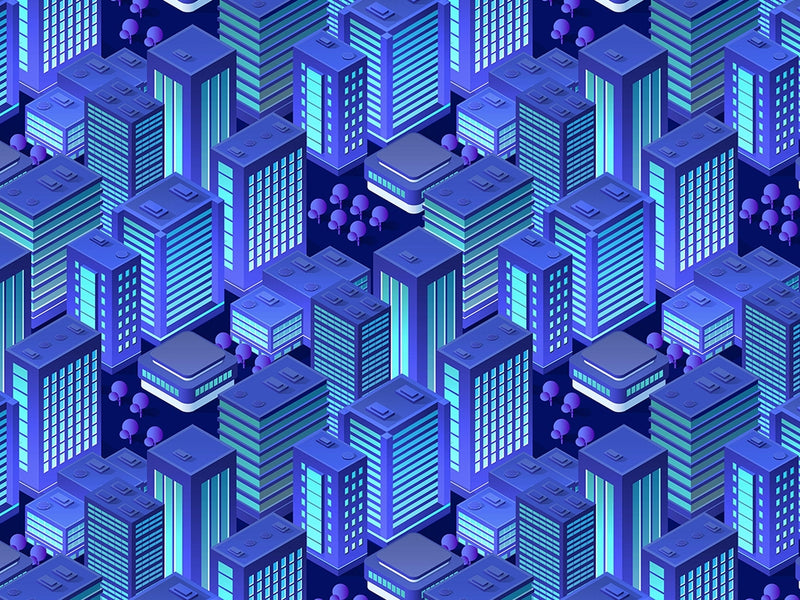Black Light Cityscape Vinyl Wrap Pattern~Rwraps Series 914 Digitally Printed Vinyl Wrap~0