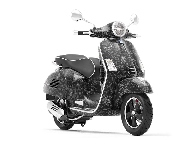 Black Magic Witch Vespa Scooter Wrap Film