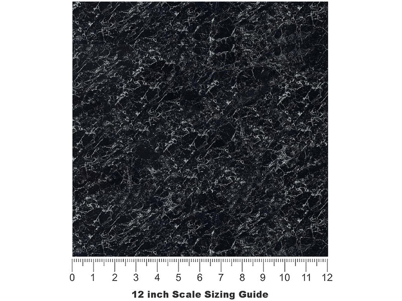Black Marmo Granite Vinyl Film Pattern Size 12 inch Scale~Rwraps Black Marmo Granite Sizing Chart~2