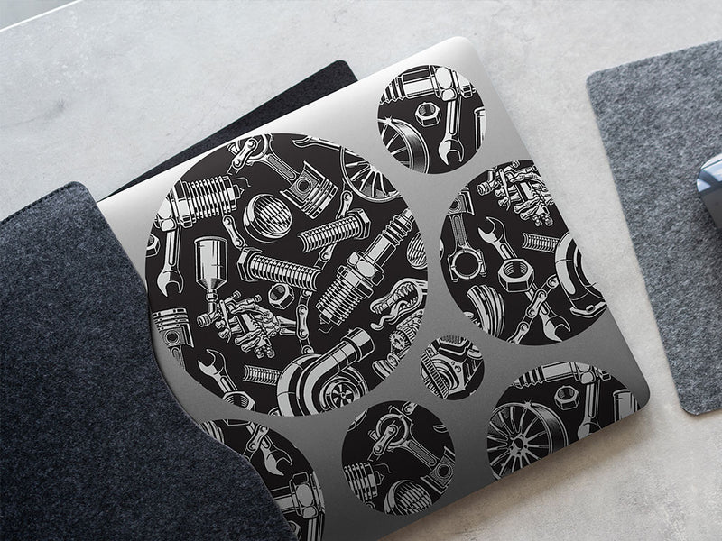 black motor gearhead DIY Laptop Stickers