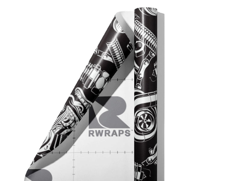 Black Motor Cars Wrap Film Sheets~Rwraps Series 914 Black Motor Cars Scrolled Sheet~3