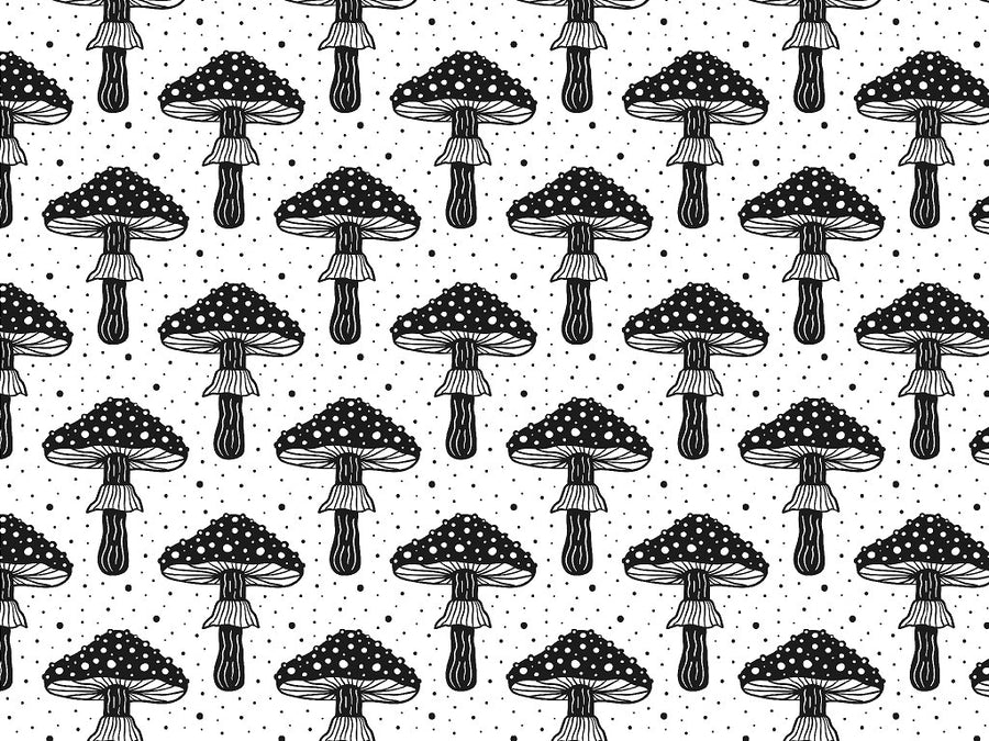 Black Mucismol Mushroom Vinyl Wrap Pattern~Rwraps Series 914 Digitally Printed Vinyl Wrap~0