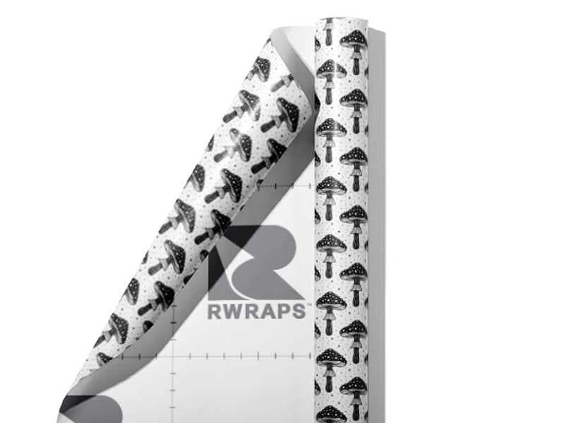 Black Mucismol Mushroom Wrap Film Sheets~Rwraps Series 914 Black Mucismol Mushroom Scrolled Sheet~3