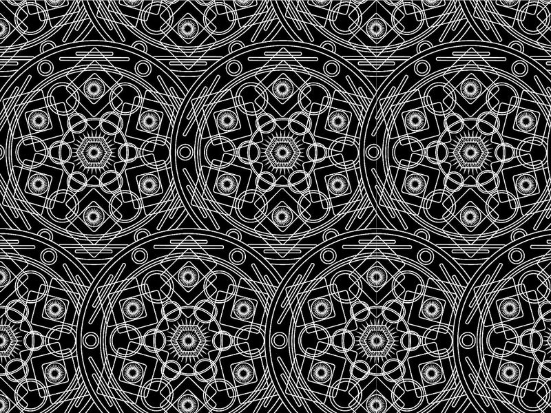 Black Polygons Mandala Vinyl Wrap Pattern~Rwraps Series 914 Digitally Printed Vinyl Wrap~0