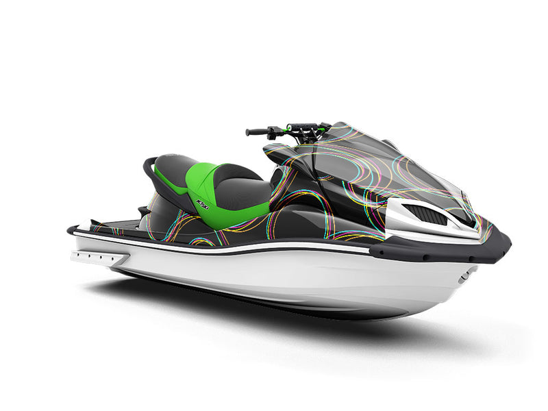 Black Rainbow Abstract Jet Ski Vinyl Customized Wrap