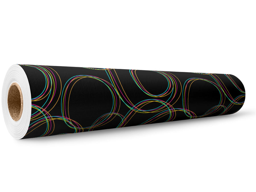Black Rainbow Abstract Wrap Film Wholesale Roll~Rwraps Series 914 Digitally Printed Vinyl Roll~5