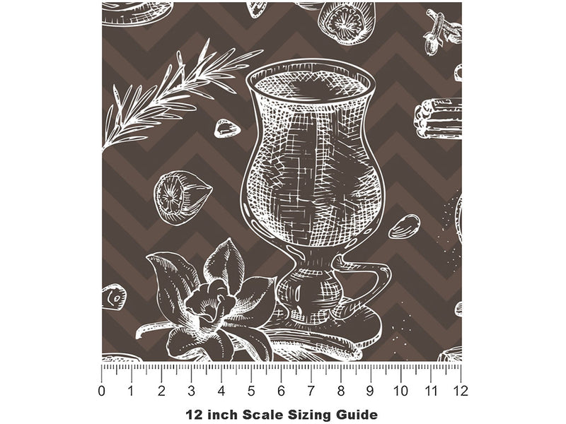 Black Spiced Alcohol Vinyl Film Pattern Size 12 inch Scale~Rwraps Black Spiced Alcohol Sizing Chart~2