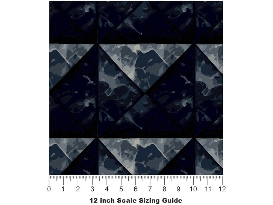 Black Square Tile Vinyl Film Pattern Size 12 inch Scale~Rwraps Black Square Tile Sizing Chart~3