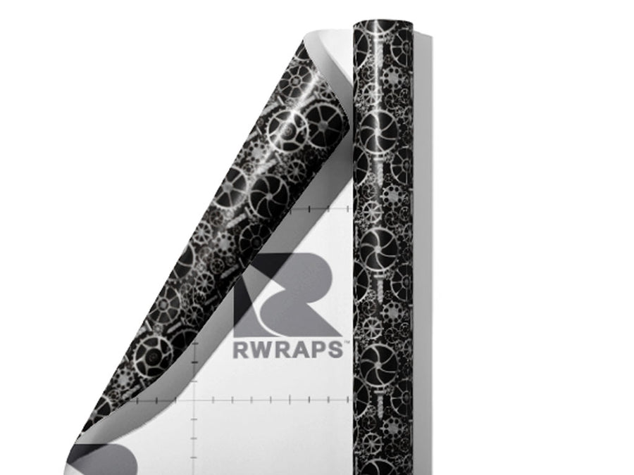 Black Tools Steampunk Wrap Film Sheets~Rwraps Series 914 Black Tools Steampunk Scrolled Sheet~3