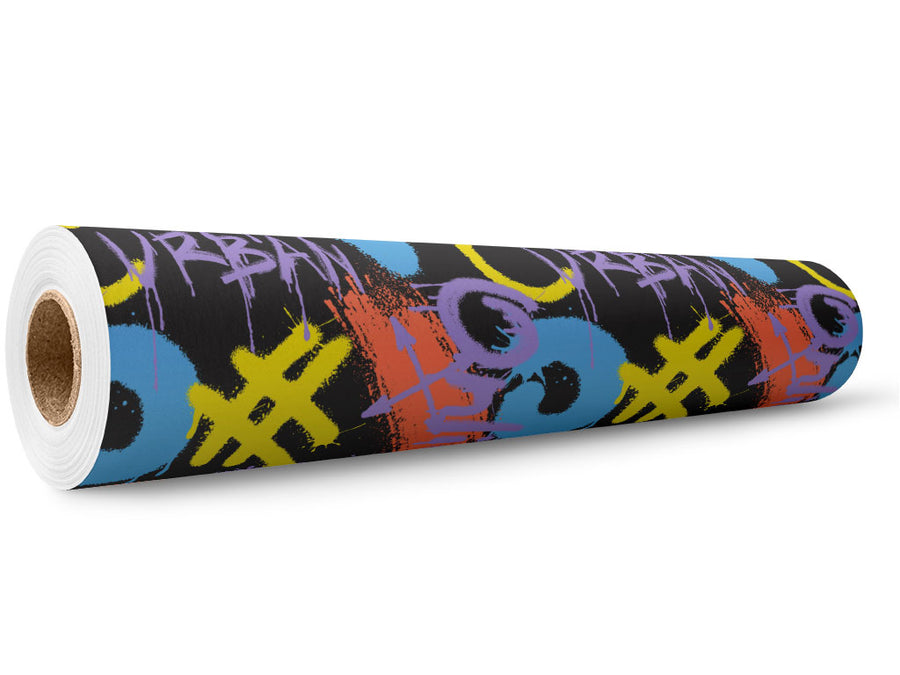Black Urban Graffiti Wrap Film Wholesale Roll~Rwraps Series 914 Digitally Printed Vinyl Roll~5