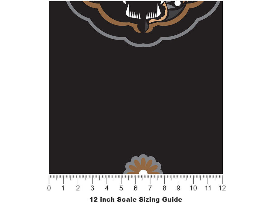 Black Vengeance Animal Vinyl Film Pattern Size 12 inch Scale~Rwraps Black Vengeance Animal Sizing Chart~2