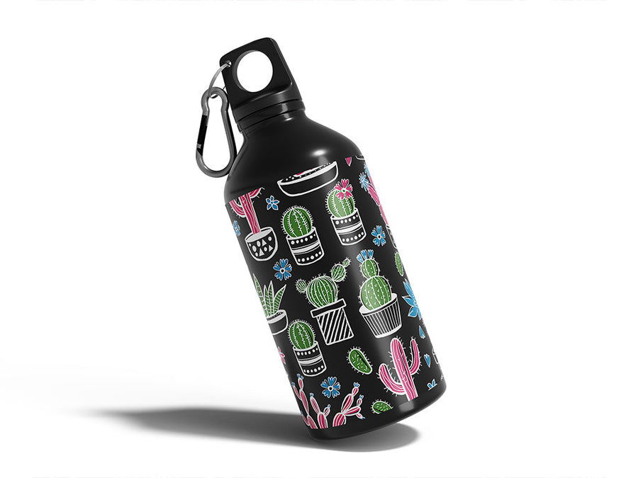 blacklight bonanza cactus Water Bottle DIY Stickers