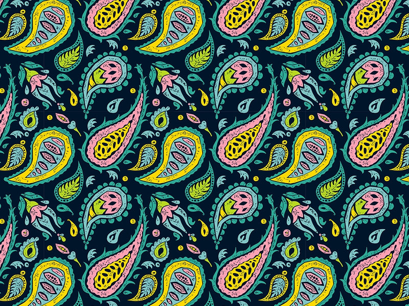 Blacklight Buds Paisley Vinyl Wrap Pattern~Rwraps Series 914 Digitally Printed Vinyl Wrap~0