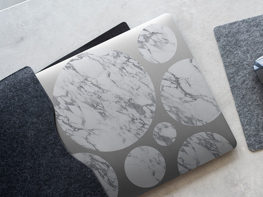 blanco carrara white marble stone DIY Laptop Stickers
