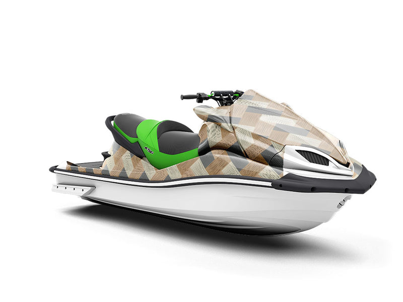 Bleached Blue Wooden Parquet Jet Ski Vinyl Customized Wrap