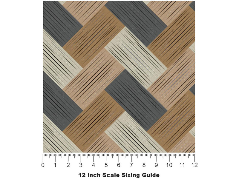 Bleached Blue Wooden Parquet Vinyl Film Pattern Size 12 inch Scale~Rwraps Bleached Blue Wooden Parquet Sizing Chart~3
