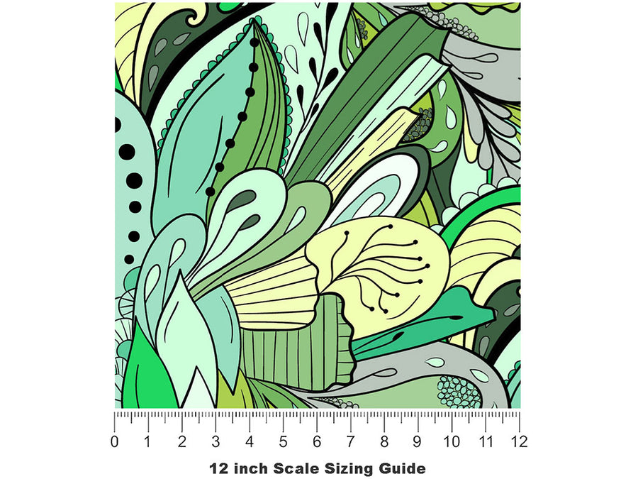 Blessed Island Floral Vinyl Film Pattern Size 12 inch Scale~Rwraps Blessed Island Floral Sizing Chart~2