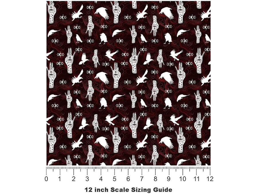 Blood Palmistry Horror Vinyl Film Pattern Size 12 inch Scale~Rwraps Blood Palmistry Horror Sizing Chart~2