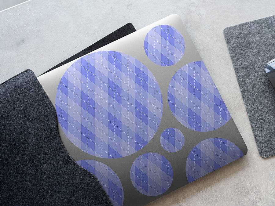 blooming periwinkle argyle DIY Laptop Stickers
