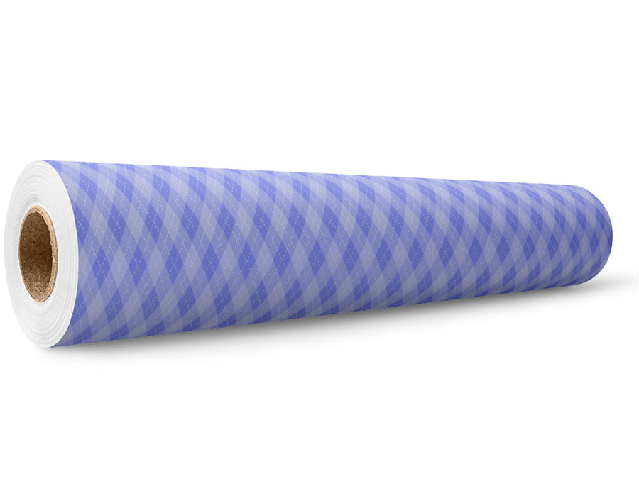 Blooming Periwinkle Argyle Wrap Film Wholesale Roll~Rwraps Series 914 Digitally Printed Vinyl Roll~5