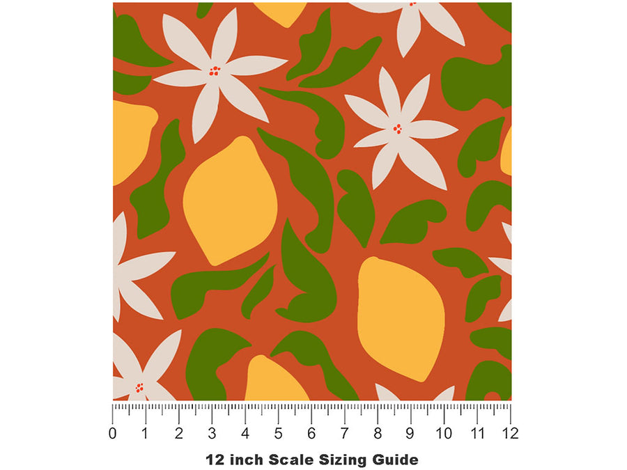 Blossoming Fruits Fruit Vinyl Film Pattern Size 12 inch Scale~Rwraps Blossoming Fruits Fruit Sizing Chart~2