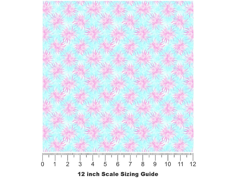Blossoming Passion Tie Dye Vinyl Film Pattern Size 12 inch Scale~Rwraps Blossoming Passion Tie Dye Sizing Chart~2