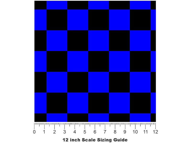 Blue Name3 Checkered Vinyl Film Pattern Size 12 inch Scale~Rwraps Blue Name3 Checkered Sizing Chart~3