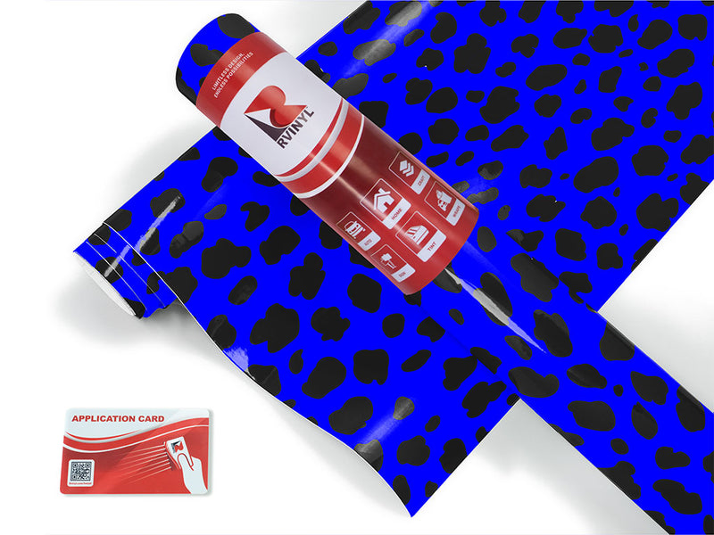 blue cheetah animal print Craft Vinyl Roll