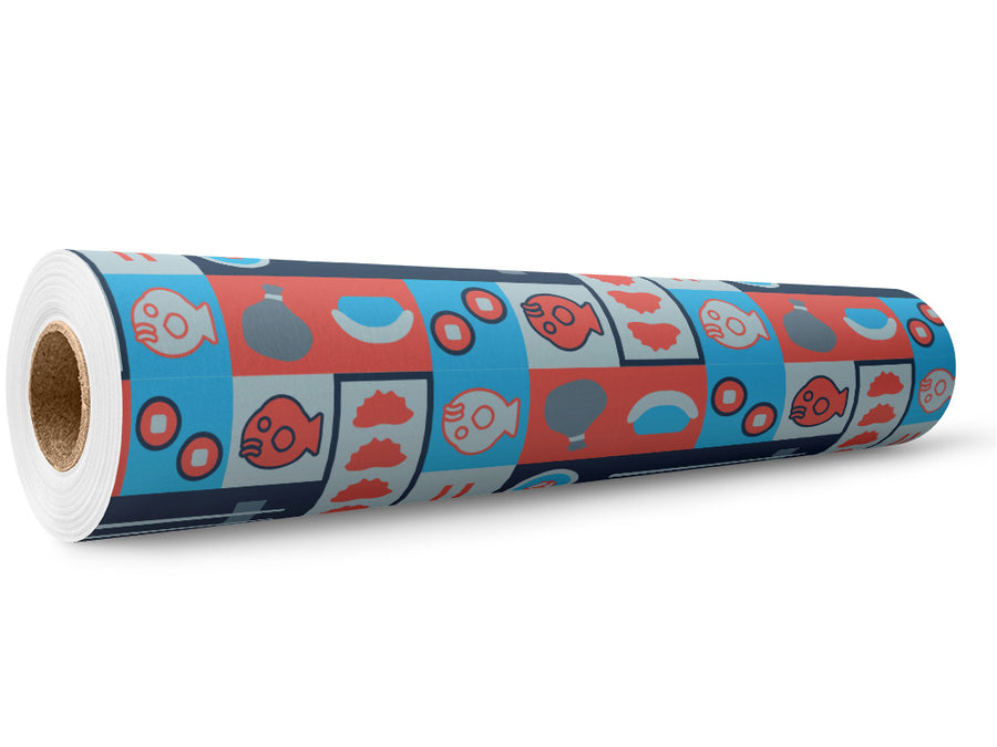Blue Chopsticks Food Wrap Film Wholesale Roll~Rwraps Series 914 Digitally Printed Vinyl Roll~5