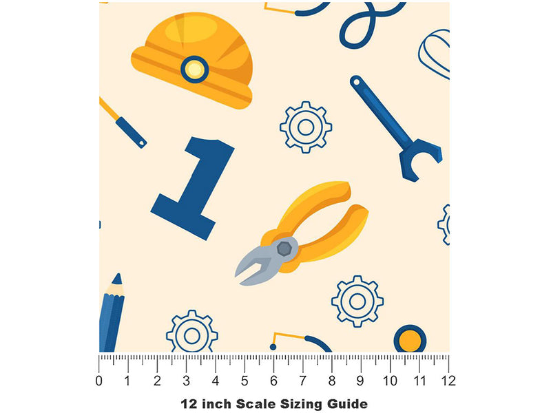 Blue Collar Americana Vinyl Film Pattern Size 12 inch Scale~Rwraps Blue Collar Americana Sizing Chart~3