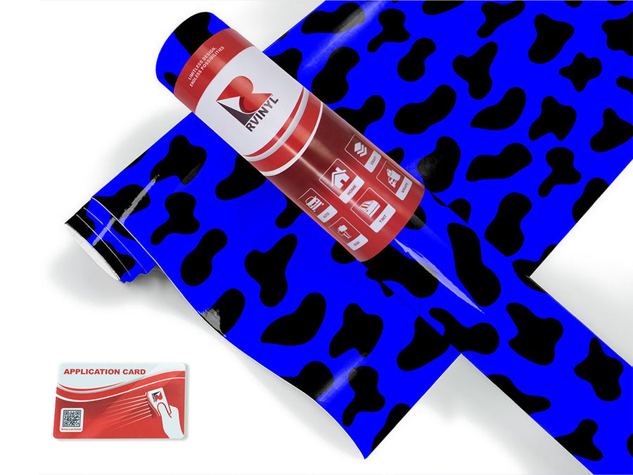 blue cow animal print Craft Vinyl Roll