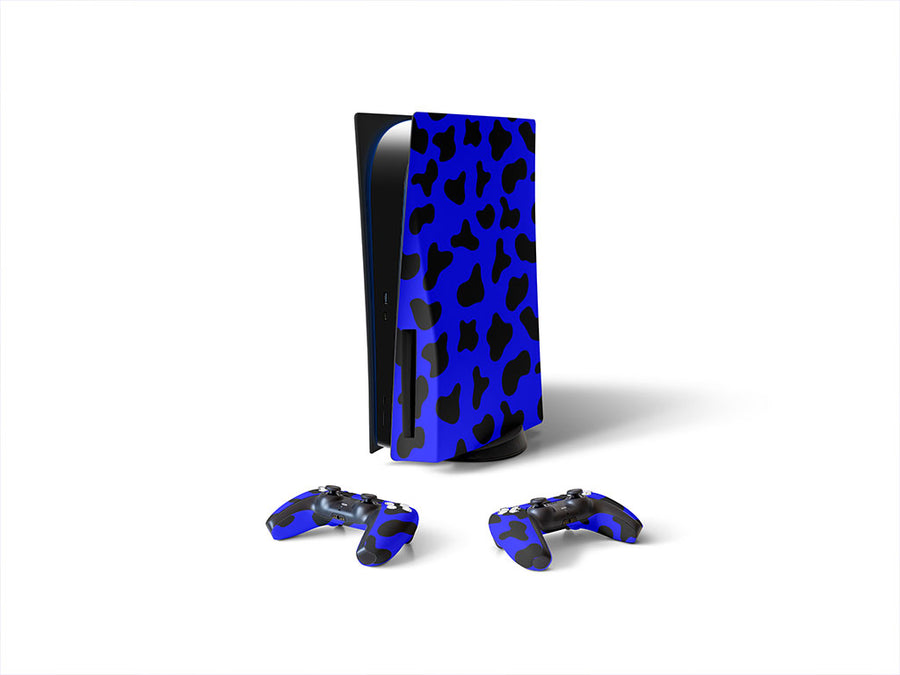 blue cow animal print Sony PS5 DIY Skin