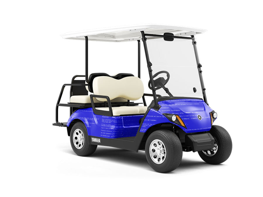 Blue Death Technology Wrapped Golf Cart