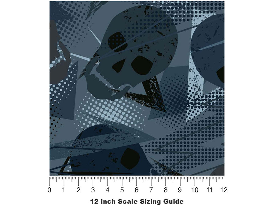 Blue Decomposition Halloween Vinyl Film Pattern Size 12 inch Scale~Rwraps Blue Decomposition Halloween Sizing Chart~2