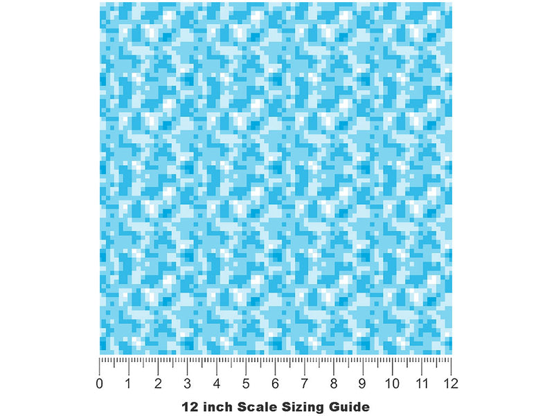 Blue Eyes Pixel Vinyl Film Pattern Size 12 inch Scale~Rwraps Blue Eyes Pixel Sizing Chart~2