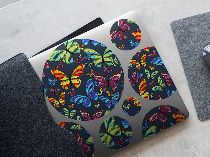 blue flutter bug DIY Laptop Stickers