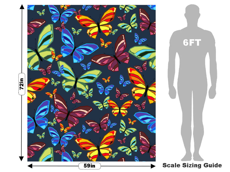 Blue Flutter Bug Vehicle Wrap Scale~Rwraps Series 914 Blue Flutter Bug Measurements~1
