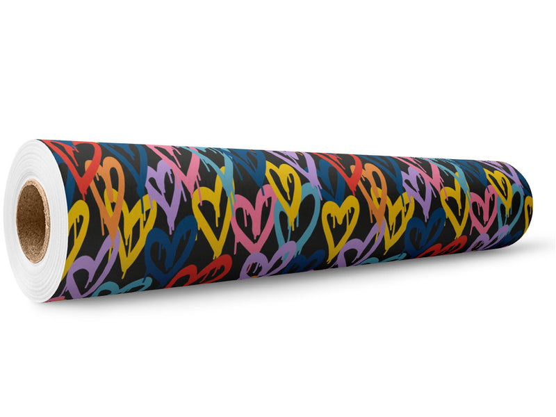 Blue Hearts Graffiti Wrap Film Wholesale Roll~Rwraps Series 914 Digitally Printed Vinyl Roll~5
