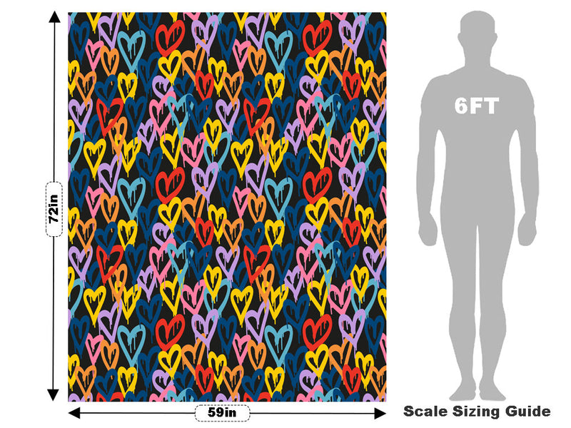 Blue Hearts Graffiti Vehicle Wrap Scale~Rwraps Series 914 Blue Hearts Graffiti Measurements~2
