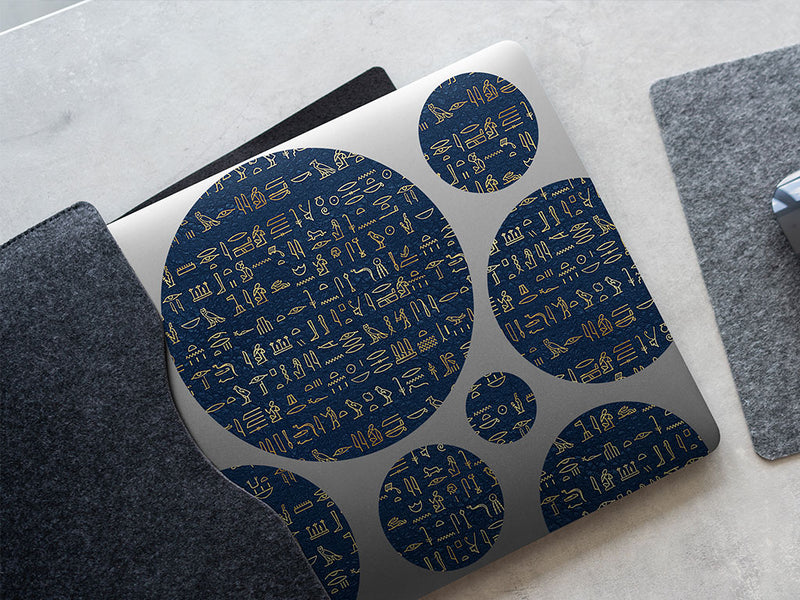 blue hieroglyphs egyptian DIY Laptop Stickers