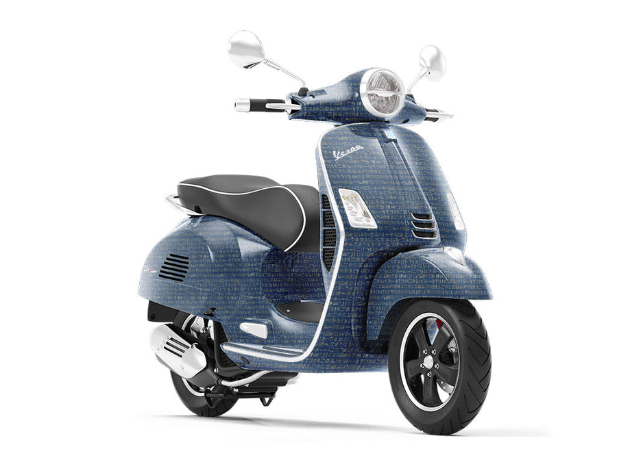 Blue Hieroglyphs Egyptian Vespa Scooter Wrap Film