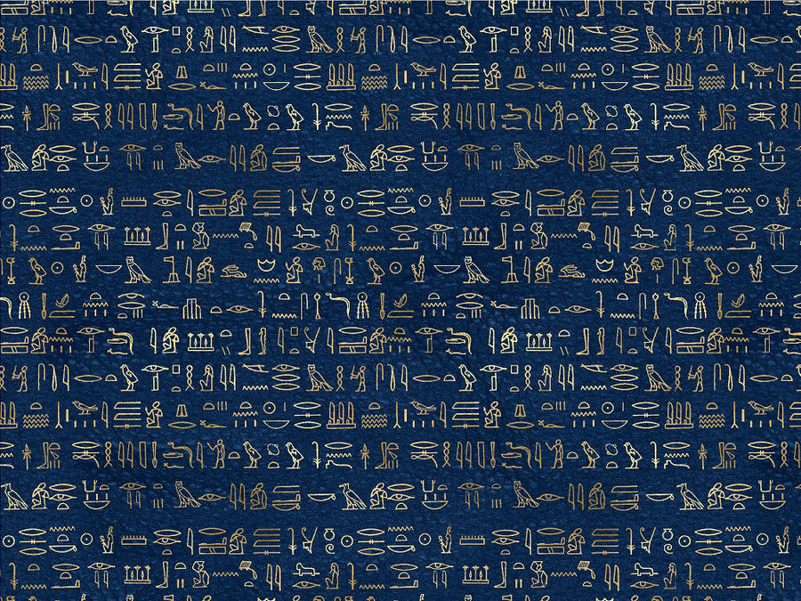 Blue Hieroglyphs Egyptian Vinyl Wrap Pattern~Rwraps Series 914 Digitally Printed Vinyl Wrap~0